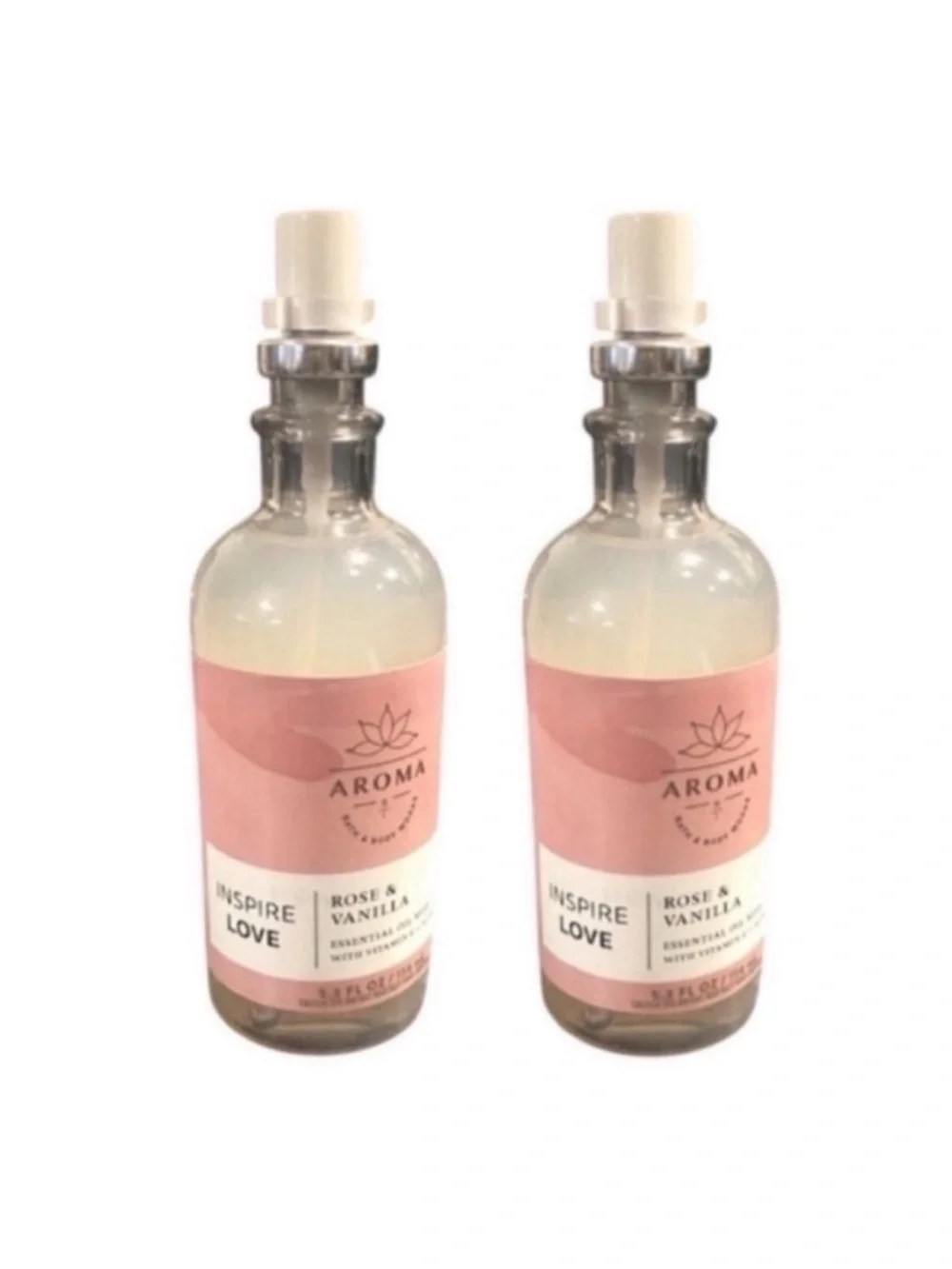 2 Aromatherapy Inspire Love Rose and Vanilla Essential Oil Mists